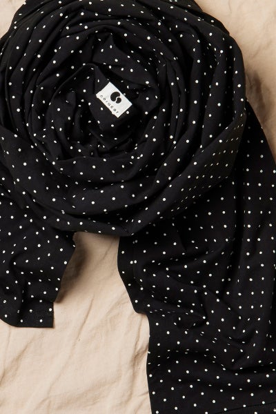 Coracor Small Dot Black trikoinen kantoliina