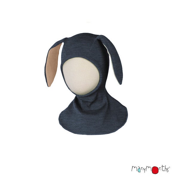 ManyMonths Natural Woollies Elephant Hood merinovillainen kyp&auml;r&auml;myssy pupun korvilla