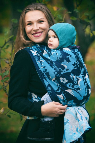 Natibaby Foxes Blue kantoliina