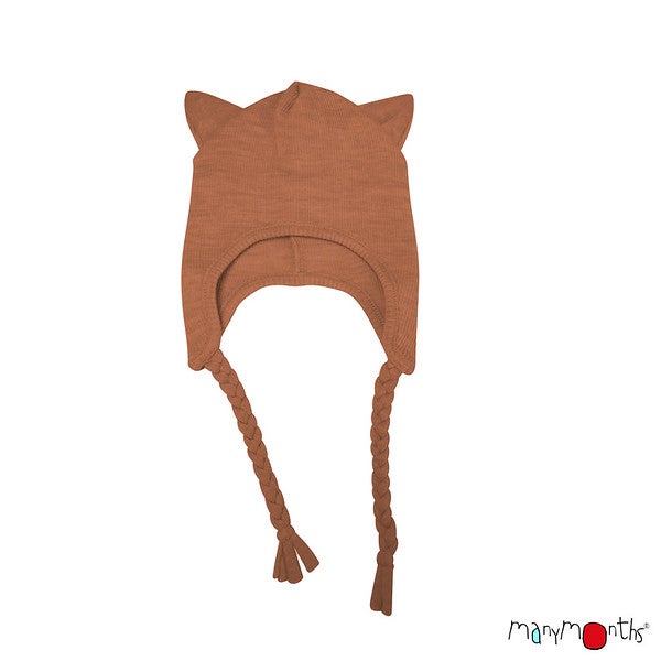 ManyMonths Natural Woollies Kitty merinohattu kissankorvilla